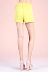 Chartreuse Colored Washed Poly Silk Side Tie Skort