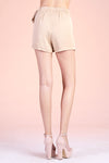 Tan Colored Washed Poly Silk Side Tie Skort