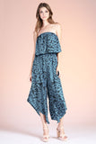 Jade Animal Print  Strapless Jumpsuit