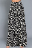 Black and White High Waisted Tiger Print Wide Pants