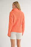 Orange Colored 1/4 Zip Up Sweater