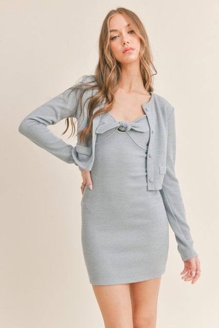 Grey Multi Design Blooming Lily Asymetrical One Sleeve Dress