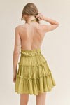 Kiwi Colored Backless Cami Dress