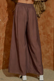 Dark Oak Beaded Drawstring Crinkle Pants
