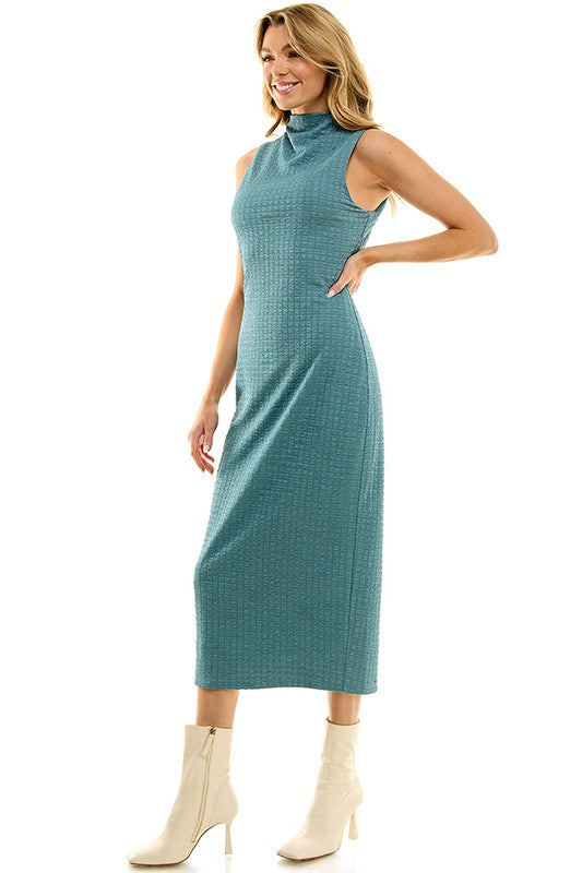 Seafoam Twist Back Midi Dress
