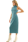 Seafoam Twist Back Midi Dress