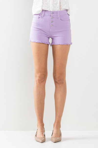 Lilac Colored High Rise Shorts