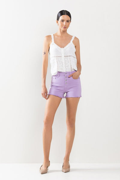 Lilac Colored High Rise Shorts