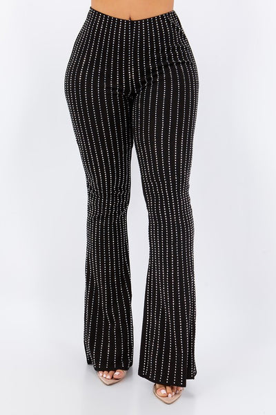 Black Sparkly Bell Bottom Pants