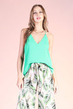 Emerald Colored Crinkle Solid Cami Top