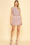 Red Colored Print Ruffle Mini Dress