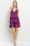 Purple Colored Ruffled Tiered Tank Dress