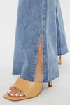 Mariah Medium Wash Mid Rise Flare Jeans with Side Slit