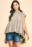 Dusty Olive Colored Sleeveless Tunic Top