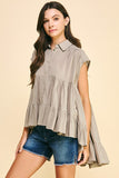 Dusty Olive Colored Sleeveless Tunic Top