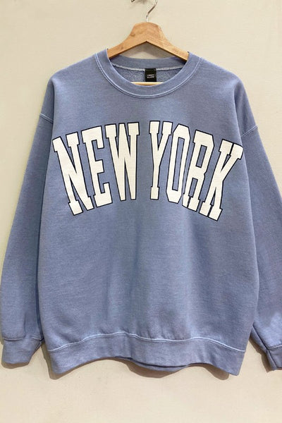 Light Blue Colored "New York" Graphic Sweatshirt