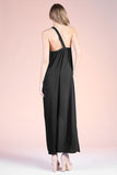 Black Textured One Shoulder Asymmetrical Dress