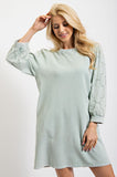 Light Grey Colored Mineral Wash Terry Knit Dress