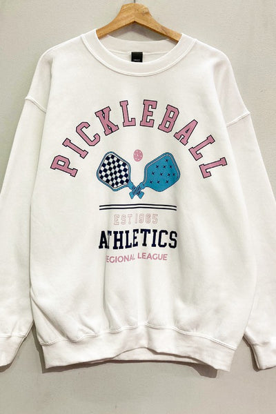 White Colored "Pickleball" Graphic Sweatshirt