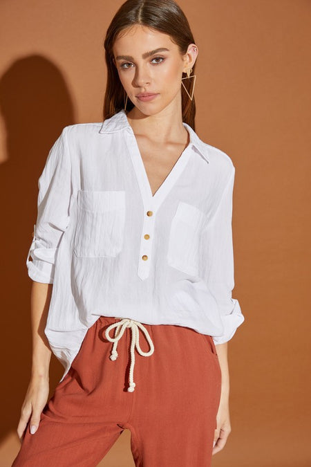 Whimsical Ivory Colored Poetess Blouse