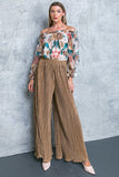 Bronze Elegance Pleated Palazzo Pants