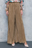 Bronze Elegance Pleated Palazzo Pants