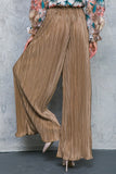 Bronze Elegance Pleated Palazzo Pants