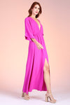 Orchid Crepe Kimono Maxi Dress