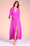 Orchid Crepe Kimono Maxi Dress