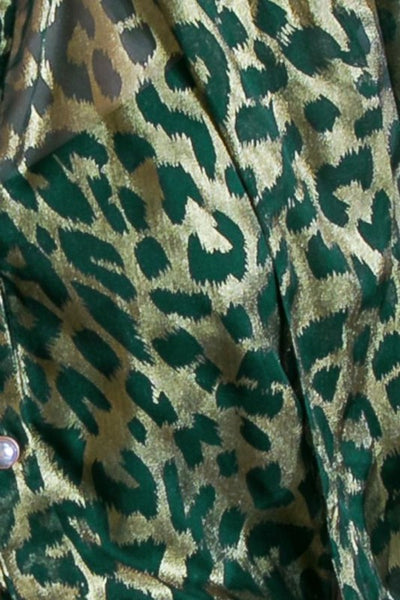 Green Colored Leopard Print Semi Sheet Top
