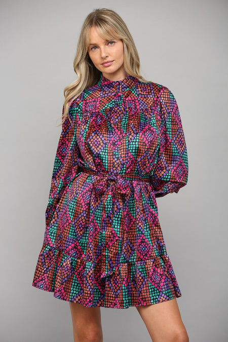 Tan Colored Silky Satin Cowl Neck Cami Mini Dress