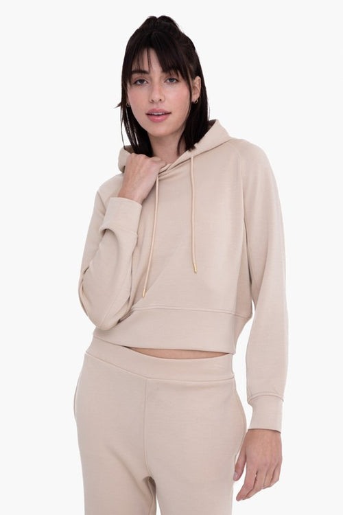 Natural Colored Cropped Hoodie Pullover