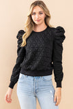 Black Colored Quilted Pull Over Top