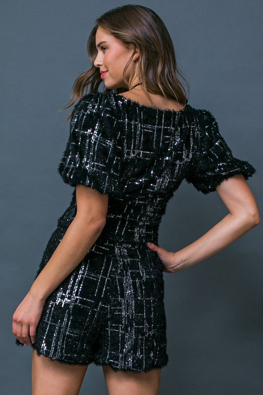 Black Colored Sequin Detailed Skirt
