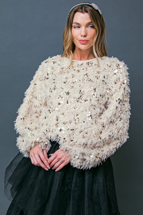 Cream Colored Chic Blouson Elegance Woven Top