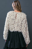 Cream Colored Chic Blouson Elegance Woven Top