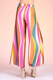 Pink Multi Print Sunset Wonders Tie Waist Wide Leg Pants