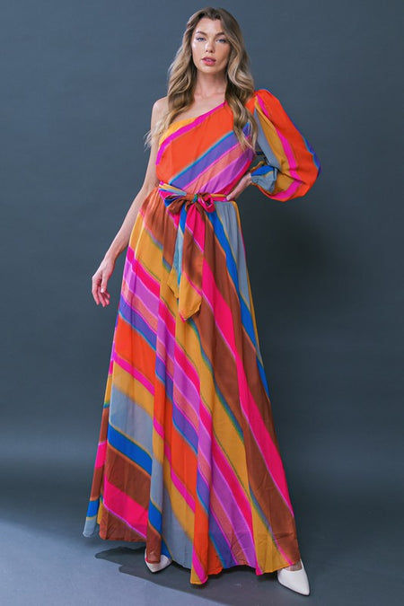 Mocha Colored Cowl Neck Satin Dress