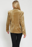 Golden Camel Colored Long Sleeve Velvet Blazer