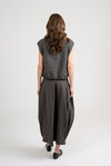 Charcoal Balloon Pleated Long Skirt