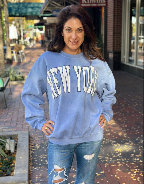 Light Blue Colored "New York" Graphic Sweatshirt