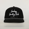 Black Cursive Roped Hat