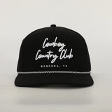 Black Cursive Roped Hat
