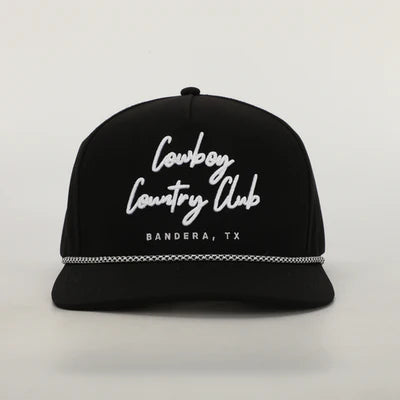 Black Cursive Roped Hat