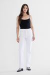 White High Rise Straight Leg Jeans