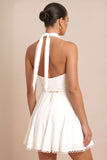 White Halter Neck MIni Dress
