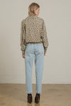 Leopard Printed Button Down With Adjustable Hem