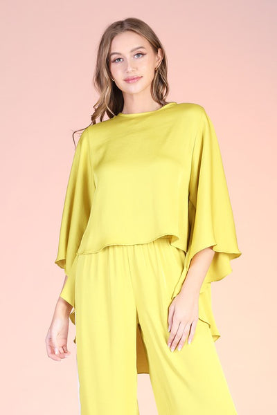 Poly Silk Caped Kimono Top