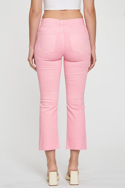 Emery Pink High Rise Cropped Jeans