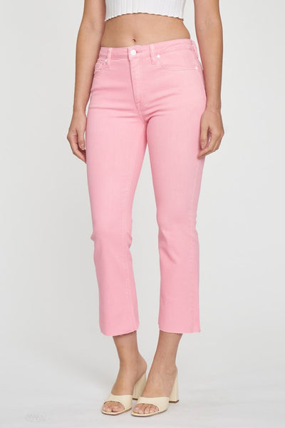 Emery Pink High Rise Cropped Jeans